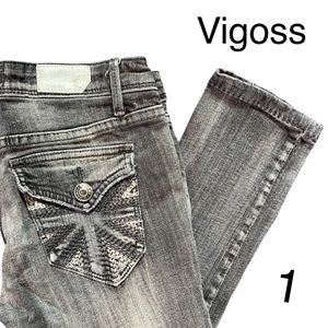 Vigors Black Jeans The Britain Skinny GREAT pocket Detail size 1 🖤